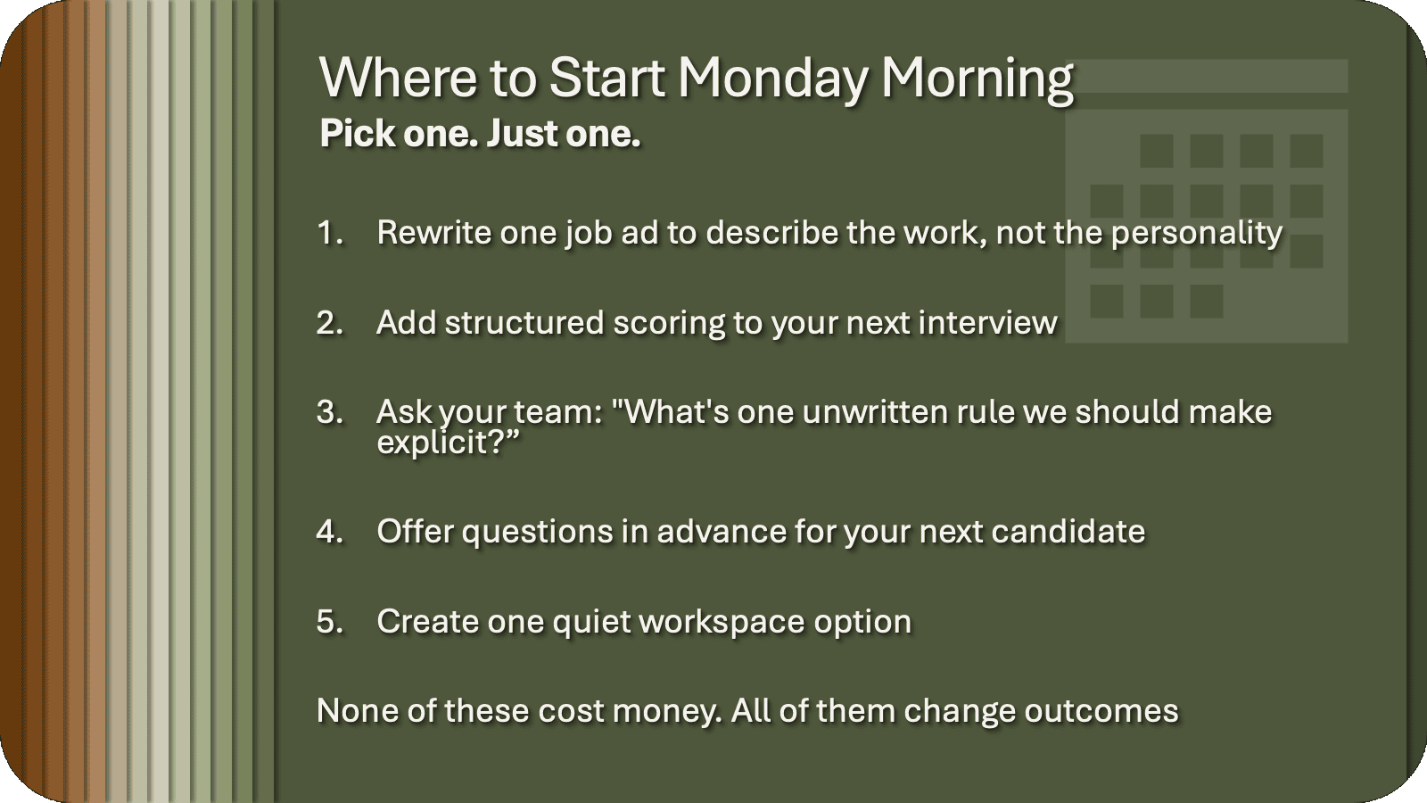 Where to Start Monday Morning